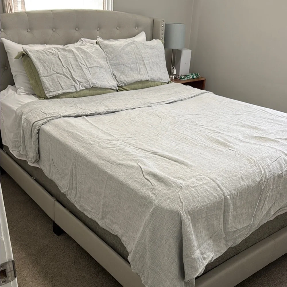West Elm linen Gray Duvet Set